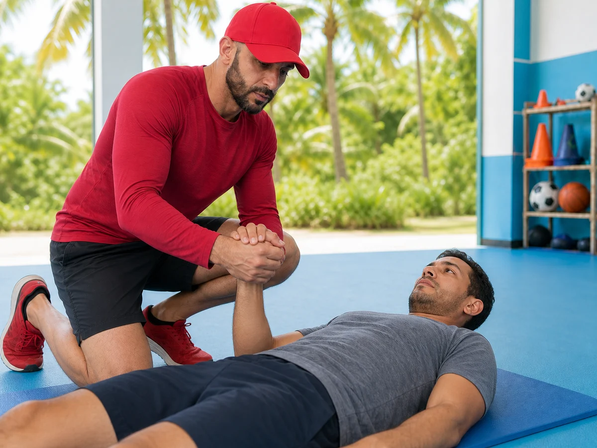 Coach Zaher demande d’ouvrir les yeux et de serrer sa main